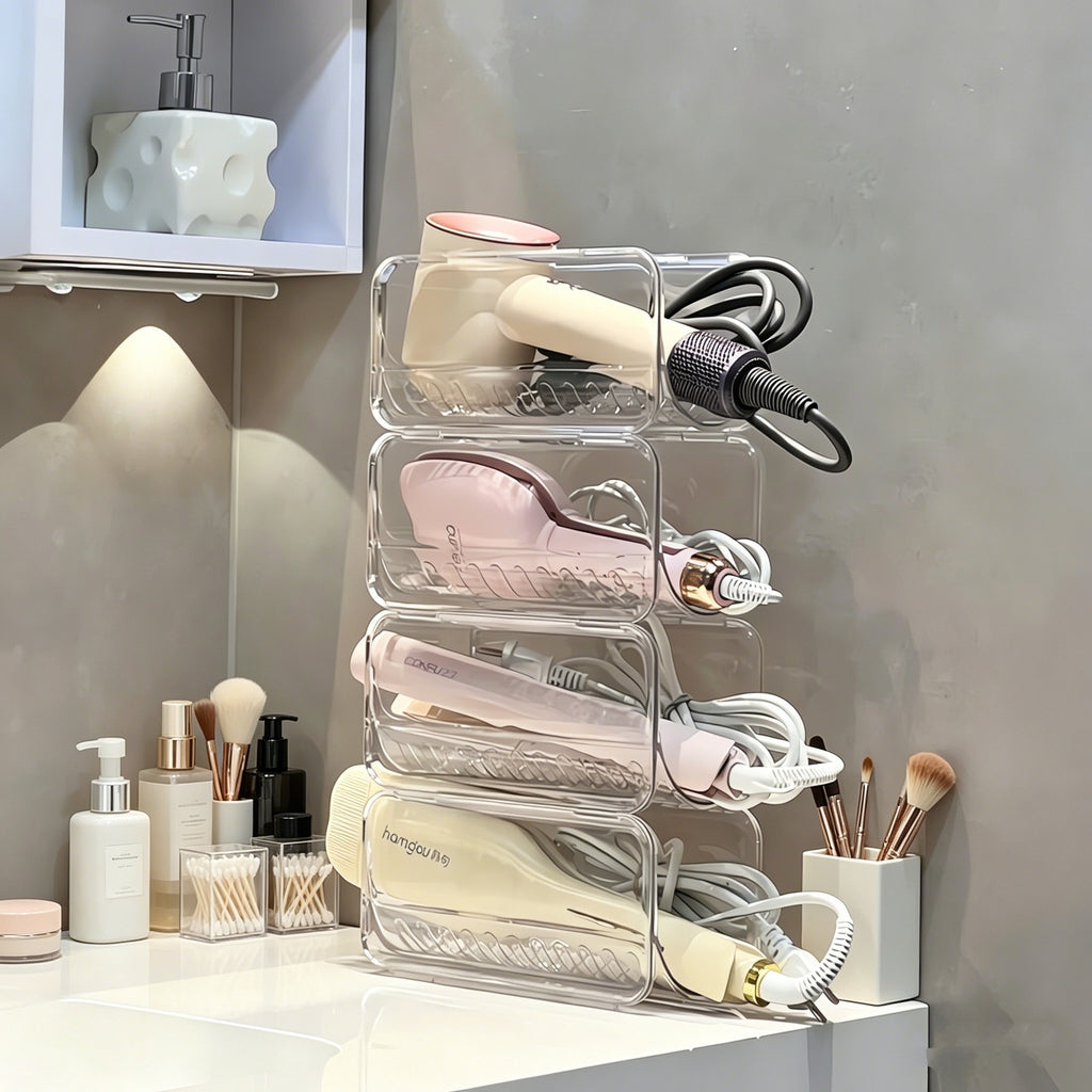 Transparent Hair Tool Organizer Storage Rack