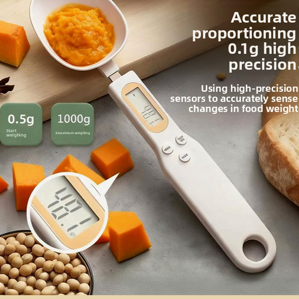 Rechargeable Food Measuring Spoon with Digital Scale