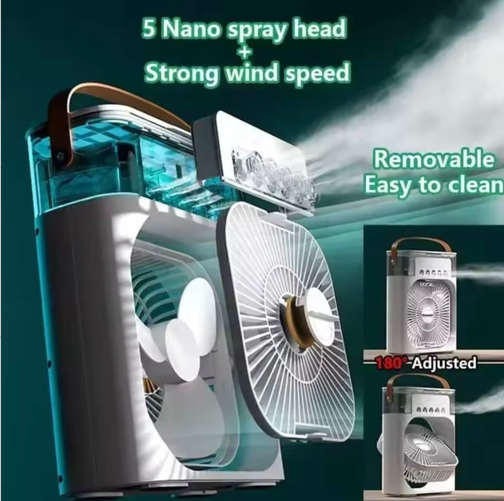 Portable Rechargeable Air Cooler whith Mist & LED Light