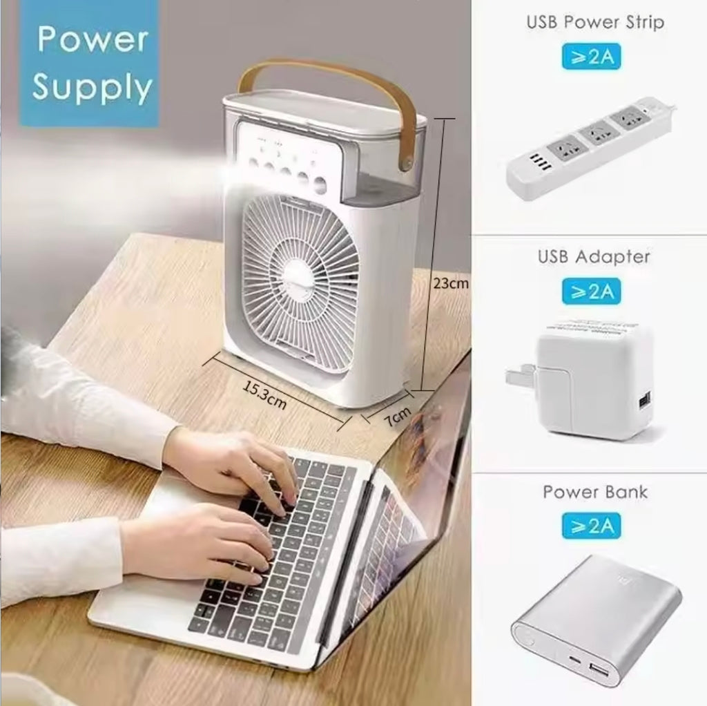 Portable Rechargeable Air Cooler whith Mist & LED Light